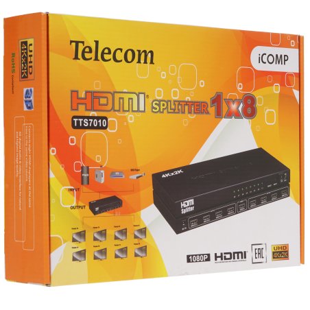 Разветвитель Telecom HDMI 1=>8 4k@30 HZ <TTS7010>