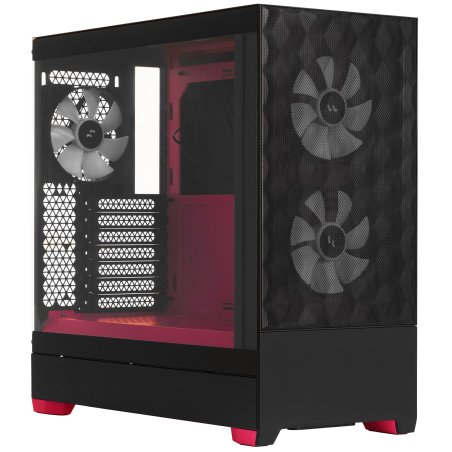 Компьютерный корпус без блока питания Fractal Design Pop Air RGb Magenta Core TG Clear Tint, Midi-Tower, 3x120мм RGb, 2xUSB-A 3.2 ATX, mATX, mITX черный/магента