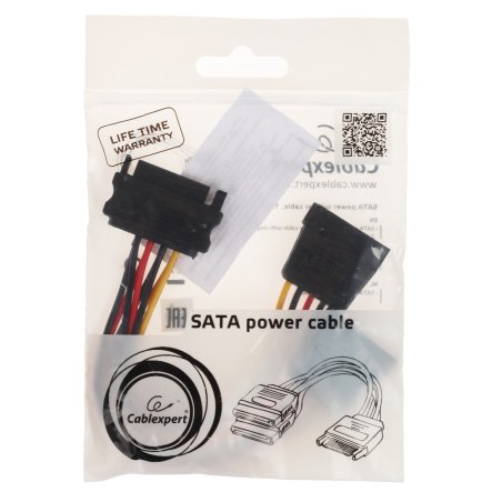 Кабель питания SATA Cablexpert CC-SATAM2F-01, 15pin (M)/2x15pin(F), на 2 SATA устр, 15 см