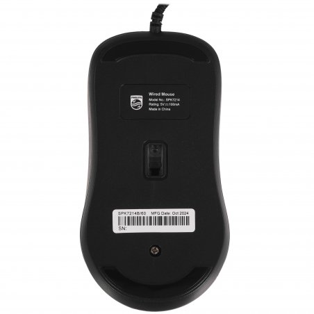 Мышь проводная Philips SPK7214 черный, 1600 dpi, USB, кнопки - 4