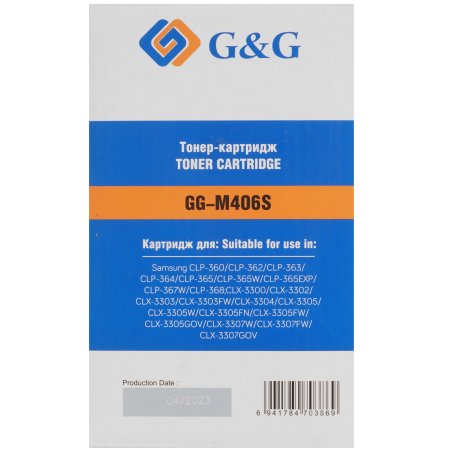 Картридж лазерный G&G GG-M406S пурпурный (1000 стр.) для Samsung CLP-360/362/363/365/367/368, CLX-3300/3302/3303/3304/3305/3307