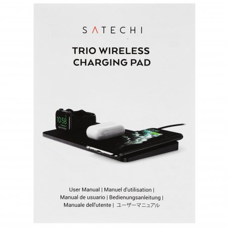 Беспроводное зарядное устройство Satechi ST-X3TWCPM Trio Wireless Charging Pad для телефона, часов и наушников серый космос
