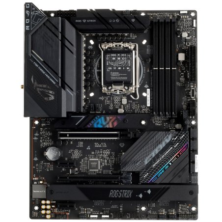 Материнская плата ASUS ROG STRIX B760-F GAMING WIFI, LGA 1700, Intel B760, 4xDDR5, 4xSATA, 3xM.2, 1xPCI-E 5.0 x16, 1xPCI-E 3.0 x4, 1xHDMI, 1xDP, 1x 2.5Gb LAN, 1xUSB-A 3.2 Gen 2, 6xUSB-A 3.2 Gen 1, 1xUSB-C 3.2 Gen 2x2, 5x3.5 мм, 7.1, Standard-ATX