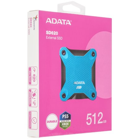 Внешний SSD 512Gb A-DATA SD620, External, USB 3.2, R/W -550/500 MB/s синий