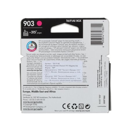 Картридж струйный HP 903 T6L91AE пурпурный для HP OJP 6960/6970 (315стр.)