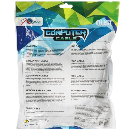 Патч-корд литой AOpen ANP612B-BK-10M (7/0.20) UTP кат.6 черный 10m