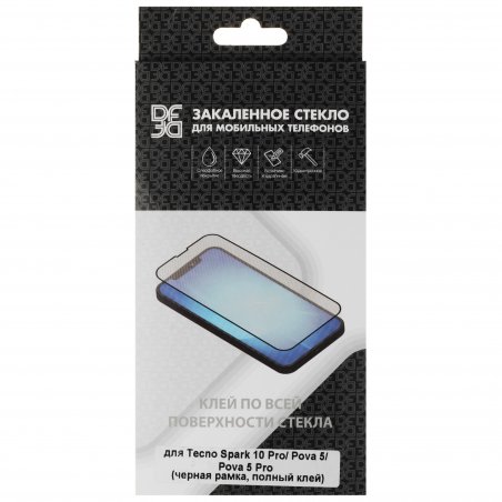 Защитное стекло для экрана DF tColor-04 для Tecno Spark 7 2.5D, 1 шт, черный df tcolor-04 (black)