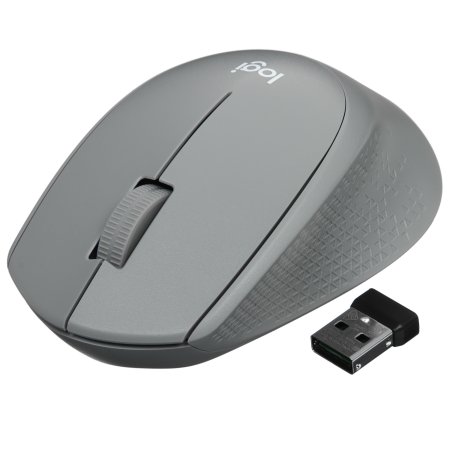 Мышь беспроводная Logitech M280 серый, 1000 dpi, радиоканал, USB, кнопки - 3