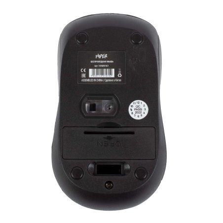 Мышь беспроводная HIPER HOMW-061 черный, 1000 dpi, радиоканал, USB, кнопки - 3