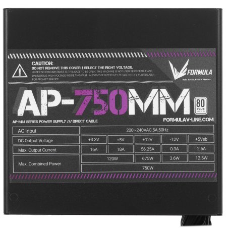 Блок питания Aerocool / Formula ATX 750W AP-750ММ 80 PLUS WHITE (20+4pin) APFC 120мм fan 6xSATA RTL