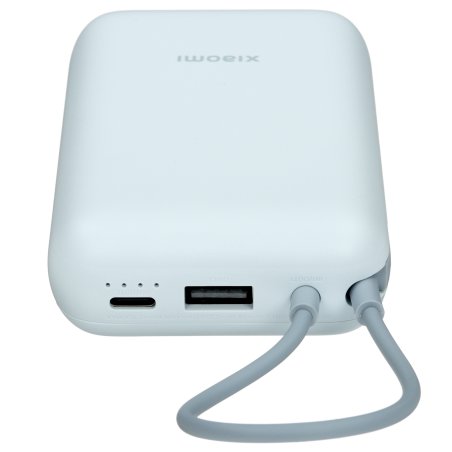 Портативный аккумулятор Xiaomi Power Bank 10000mAh (встроенный кабель) Ледяной синий GL