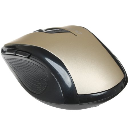 Мышь беспроводная Qumo Office Line M64 золотистый, 1600 dpi, радиоканал, USB, кнопки - 6