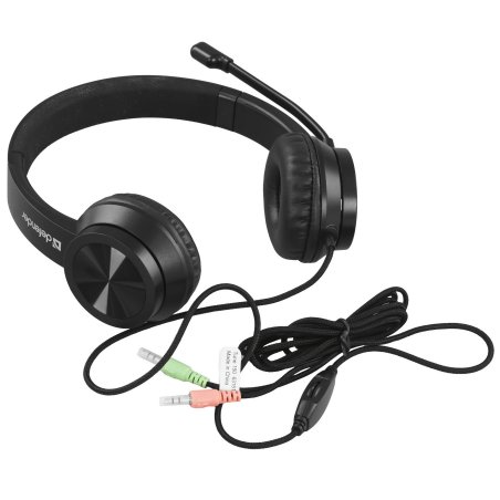 Гарнитура проводная Defender Tune 150 (черная, провод 1.8 м)