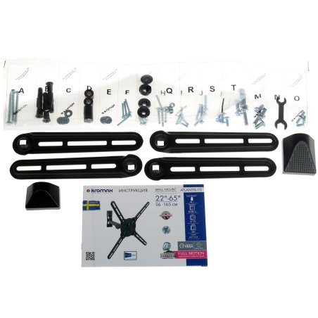 Кронштейн для телевизора Kromax ATLANTIS-10 серый 22"-65" макс.40кг настенный поворот и наклон