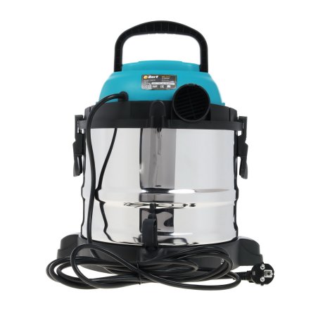 Строительный пылесос Bort BSS-1015 голубой/серебристый, 285/1250 Вт, уборка сухая/влажная, пылесборник контейнер, 15 л