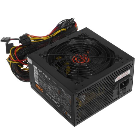 Блок питания Ginzzu CB500 12CM черный,24+4p,PCI-E, 4*SATA, 3*IDE,оплетка MB, кабель питания