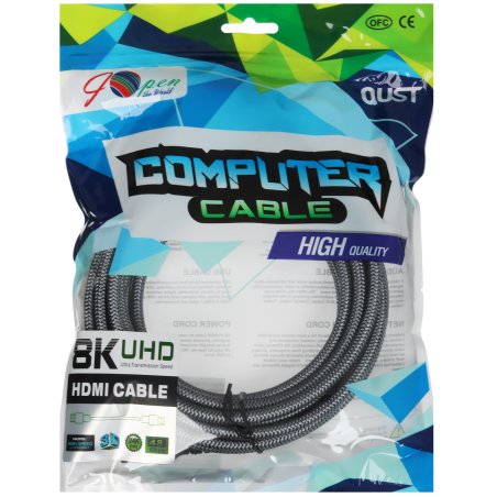 Кабель HDMI 19M/M,ver. 2.1 8KX60Hz (Econom) оплетка 5m iOpen <ACG859A-5.0>