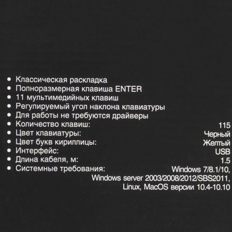 Клавиатура проводная ExeGate Multimedia Professional Standard LY-500M (EX286177RUS) проводная, USB, черный