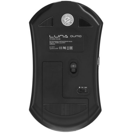 Мышь беспроводная Qumo Office Luna M74 черный, 1600 dpi, радиоканал, USB, кнопки - 6