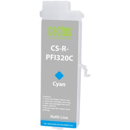 Картридж перезаправляемый струйный Cactus CS-R-PFI320C PFI-320C голубой для Canon imagePROGRAF TM-200/200MFP/205/300/300MFP/305/250/255/350/355