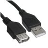 Кабель GoPower удлинитель USB2.0 (m)-USB (f) 1.5м ПВХ черный в пакете (1/200)
