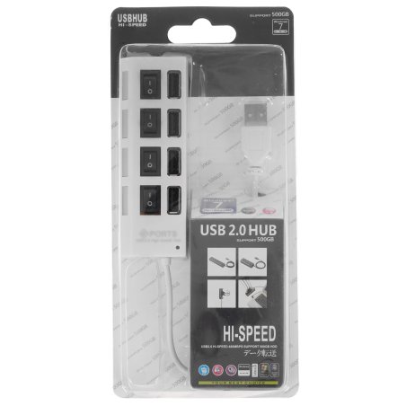 USB-хаб Smartbuy (SBHA-7204-W) USB 2.0 хаб 4 порта - белый