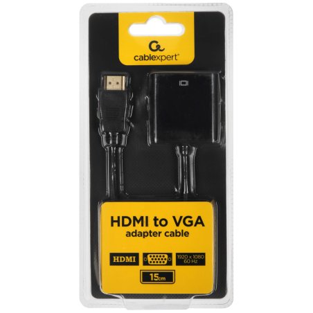 Переходник HDMI-VGA Cablexpert A-HDMI-VGA-04, 19M/15F, провод 15см