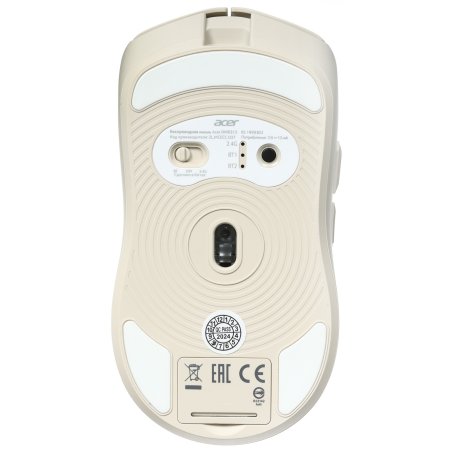 Мышь беспроводная Acer OMR312 бежевый, 3200 dpi, радиоканал, Bluetooth, USB, кнопки - 5