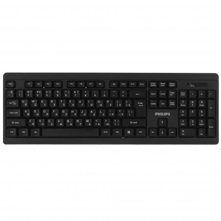 Комплект клавиатура+мышь Philips SPT6324 беспроводной, USB, 1000 DPI, чёрный