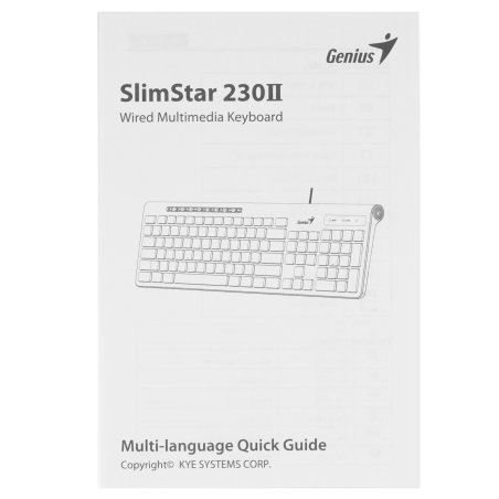 Клавиатура проводная Genius SlimStar 230II 31310048402, USB, черный