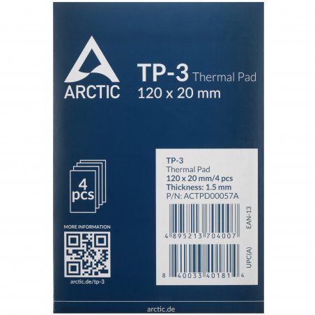 Термопрокладка Arctic Thermal Pad TP-3, 120x20x1.5 мм, 6 Вт/(м⋅К) 4 Pack