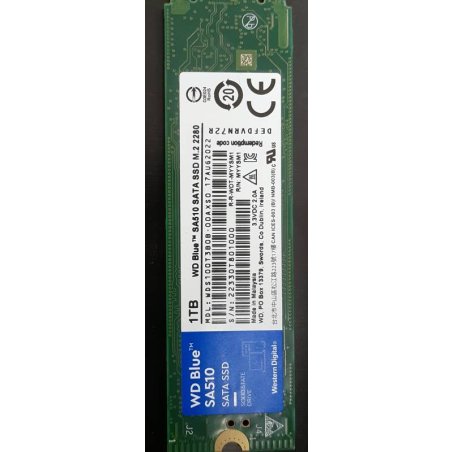 Накопитель SSD WD Blue SA510 WDS100T3B0B, 1Tb, SATA III, M.2 2280, R/W 560/520