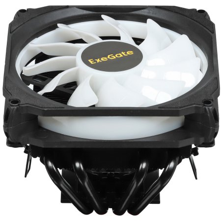 Кулер для процессора ExeGate Dark Magic EE400XL-PWM.RGb черный, 120 мм, алюминий, 2000 об/мин, 24 дБ, 4 pin, 125 Вт, 67 мм