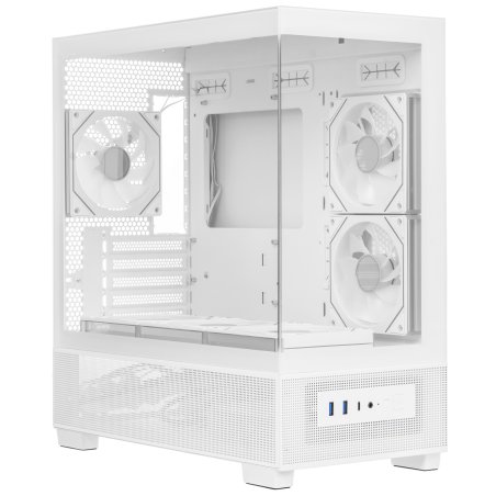 Компьютерный корпус XASTRA Q500M 6ARGb-C10-UC белый mATX/Aquarium/Screewless/ 6x120мм ARGb PWM FM fans/Argb+PWM HUB 10port/ Type-C/ Q500M-6FM12A-C10-UC-WH