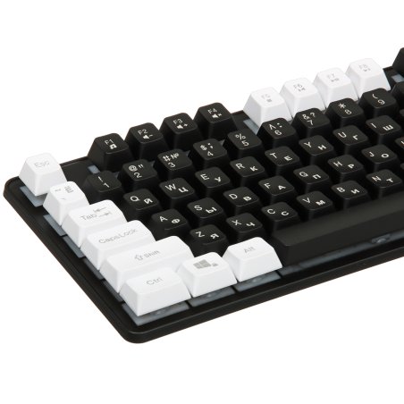 Клавиатура проводная Defender Dark Knight GK-077, USB, черный/белый