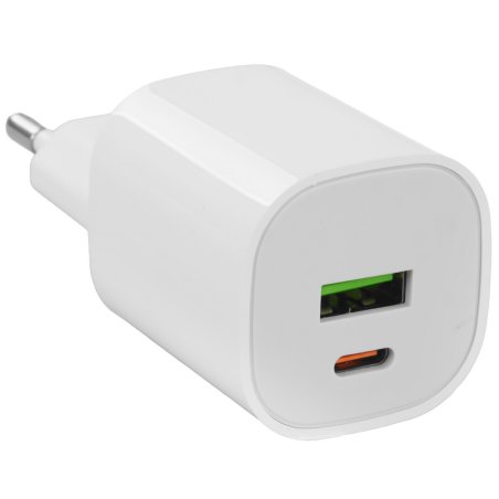 СЗУ 1USB+1Type-C 3.0A PD 20W+QC3.0 быстрая зарядка для Type-C Type-C Borofone BA104A (White)