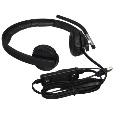 Наушники с микрофоном Logitech H650E черный 1.1м 981-000519
