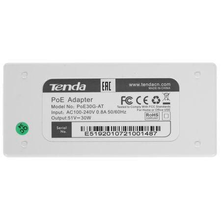 Сетевое оборудование Tenda Адаптер PoE гигабитный (POE30G-AT)