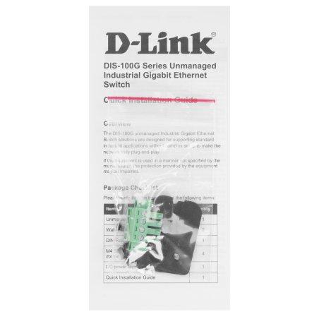 Коммутатор D-Link DIS-100G-5PSW/A1A Промышленный неуправляемый коммутатор с 4 портами 10/100/1000Base-T, 1 портом 1000Base-X SFP, функцией энергосбере