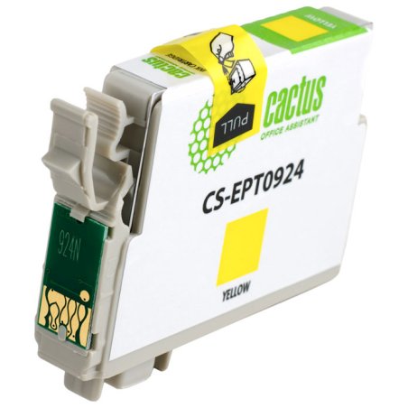 Картридж струйный Cactus CS-EPT0924 (T0924) желтый (6,6 мл) для Epson Stylus C91/ CX4300/ T26/T27/TX106/TX109