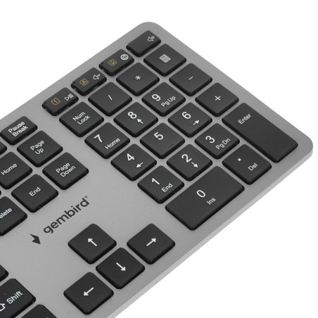 Клавиатура беспроводная Gembird KBW-3, USB, серебристый/черный