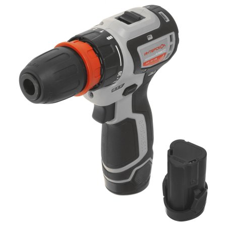 Дрель-шуруповерт аккумуляторная ИНТЕРСКОЛ ДА-10/12В 36 687.2.2.77, 12 В, 2 А·ч, аккумуляторная