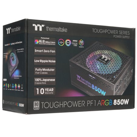 Блок питания Thermaltake Toughpower GF1 ARGb RTL (PS-TPD-0650F3FAGE-1), 650Вт, 80 PLUS Gold, 140мм, модульный, черный