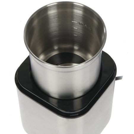 Кофемолка BRAYER BR1180, 2 ножа для мяг. и твер., 70 г.,Мощн. 200 Вт, нерж. корп, нажатием на крышку