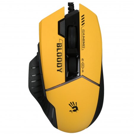Мышь проводная A4Tech Bloody W95 Max Sports желтый/серый, 12000 dpi, USB, кнопки - 10