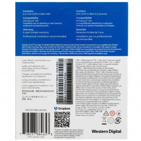 Накопитель SSD WD Blue SA510 1Tb, SATA III, 2.5", R/W 560/520
