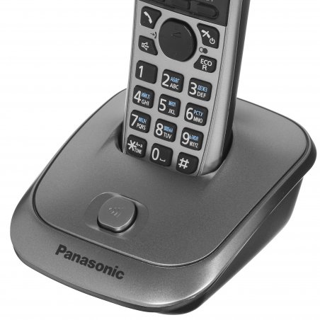 Телефон беспроводной (DECT) Panasonic KX-TG2511RUM (металик) АОН, Caller ID,спикерфон на трубке,переход в Эко режим одним нажатием