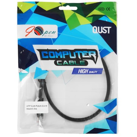 Патч-корд литой AOpen ANP612B-BK-0.5M (7/0.20) UTP кат.6 черный 0,5m