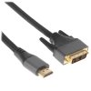Кабель HDMI-DVI Cablexpert CC-HDMI-DVI-4K-6, 19M/19M, single link, 4K, медь, нейлоновая оплетка, метал.разъемы, 1.8м, черный, коробка