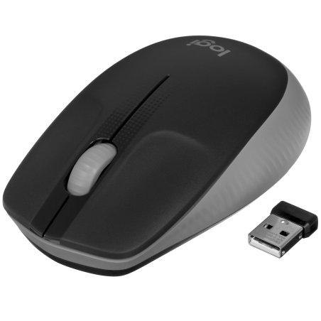 Мышь беспроводная Logitech M190 черный/серый, 1000 dpi, радиоканал, USB, кнопки - 3